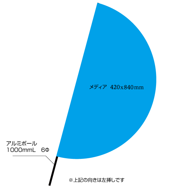 半円フラッグ Aタイプ（420×840mm）ポンジ素材
