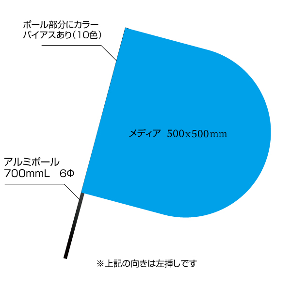 半円フラッグ Bタイプ（500×500mm）ポンジ素材