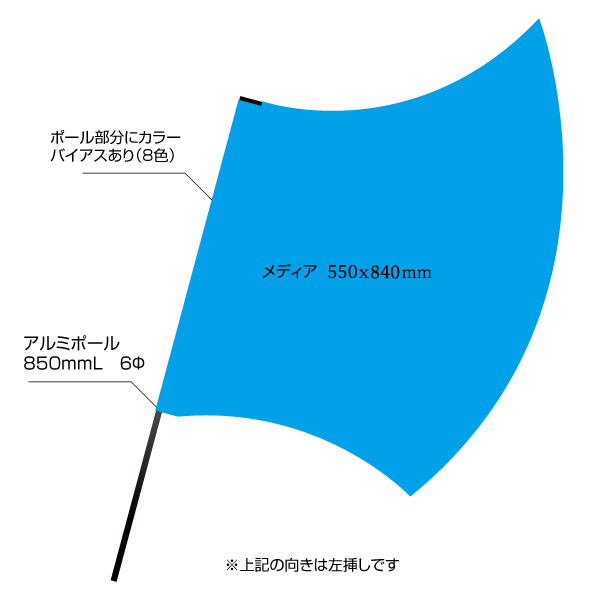 アックスフラッグ（550×840mm）ポンジ素材