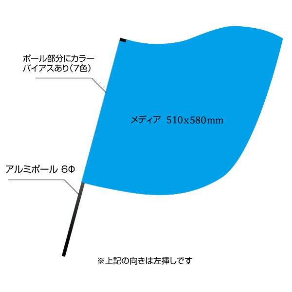 スクープフフラッグ（510×580mm）ポンジ素材
